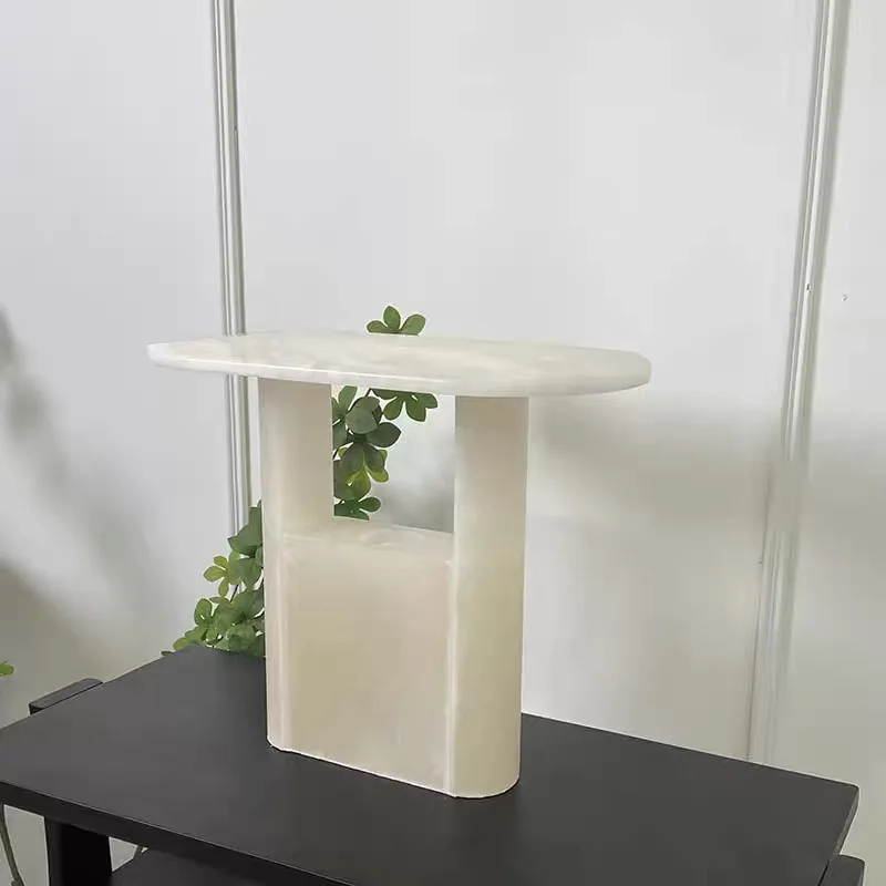 Modern Simple Designer Spanish Marble Table Lamp High-End Hotel Bedside Lamp Oval Natural Look