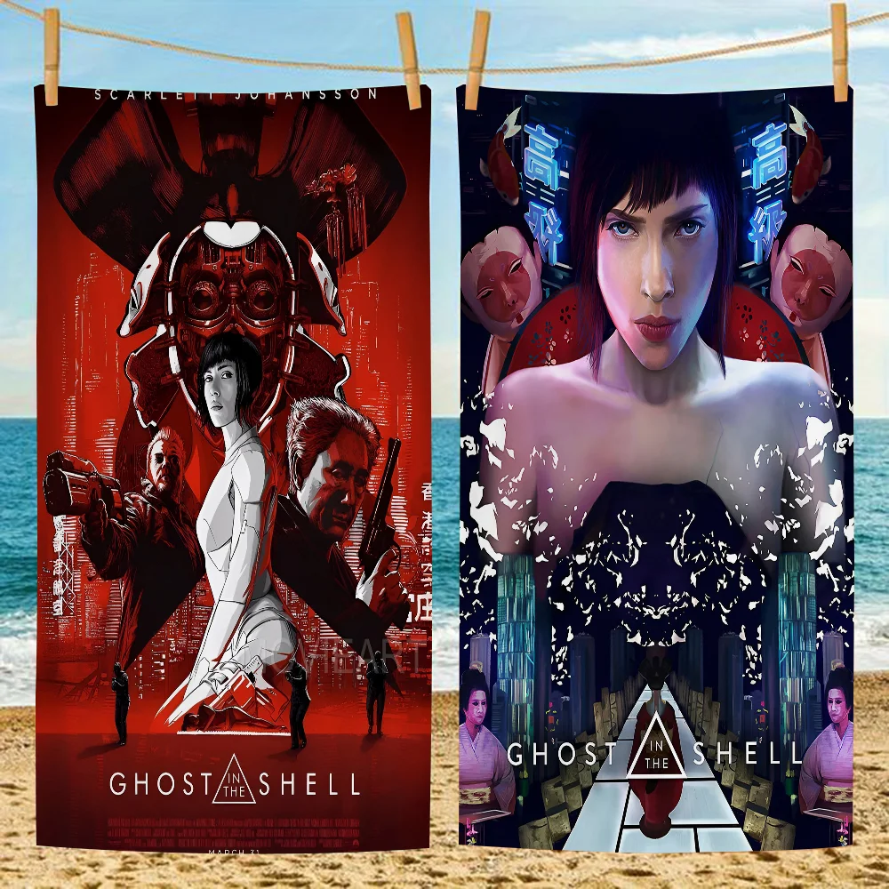 

1PC Classic Japan Anime Ghost In The Shell Print Beach Towel Colorful Bath Towels For Girl Microfiber Quick Dry Custom Sand