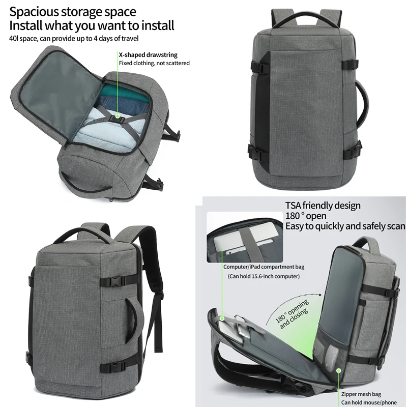 Multi Functional Travel Backpack for Women, Waterproof, Large Capacity, Dry Wet Separation, Commuting, Business Trip, Computer L