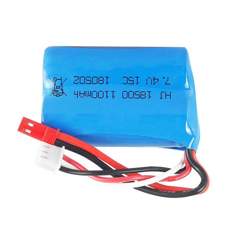 7.4V 1100mAH 15C Lipo Battery For Remote control helicopters cars boats trains toy accessory 7.4 V 18500 toy battery SM/JST Plug