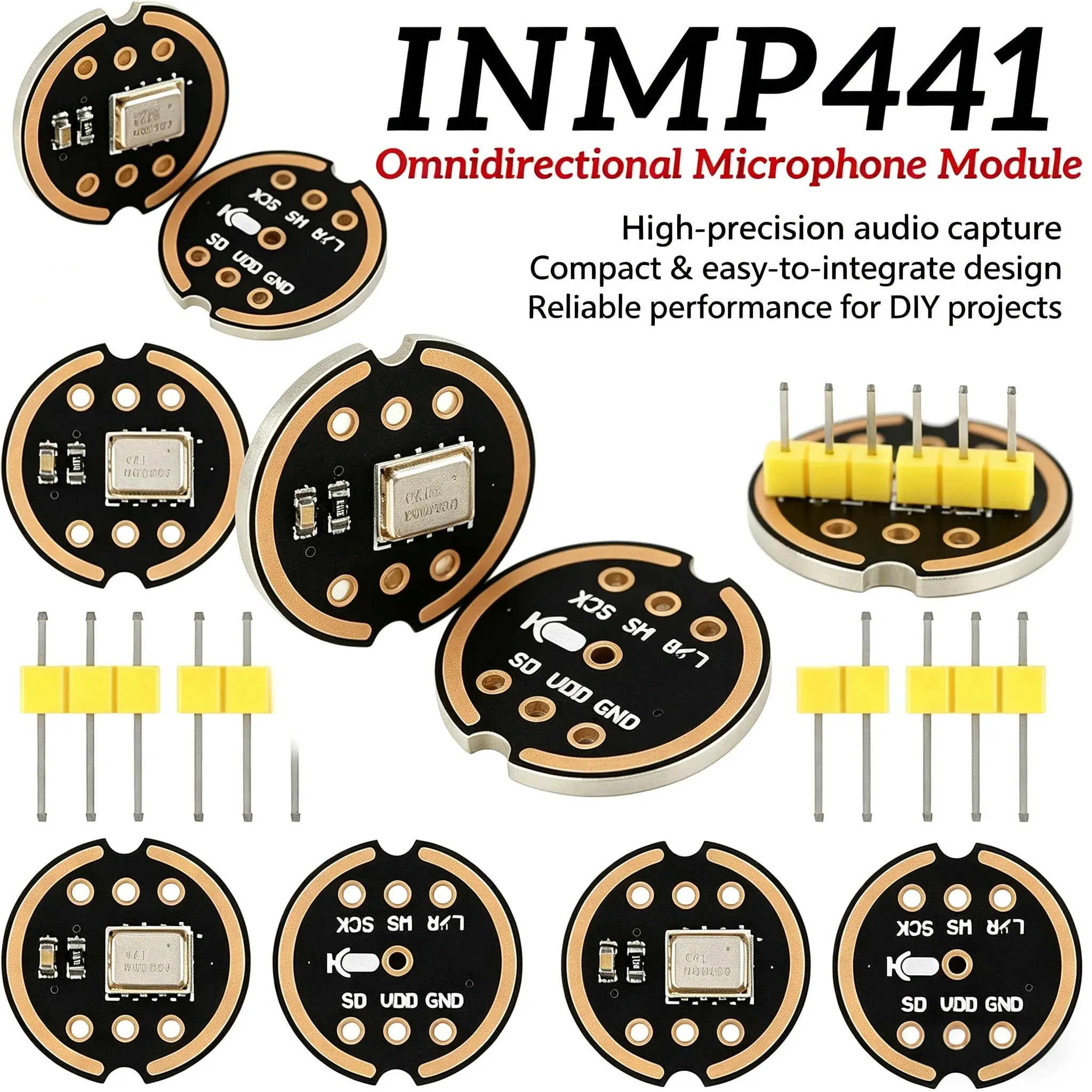 INMP441 Omnidirectional Microphone Module I2S Interface Low Power MEMS High Precision Digital Output Sensor Module