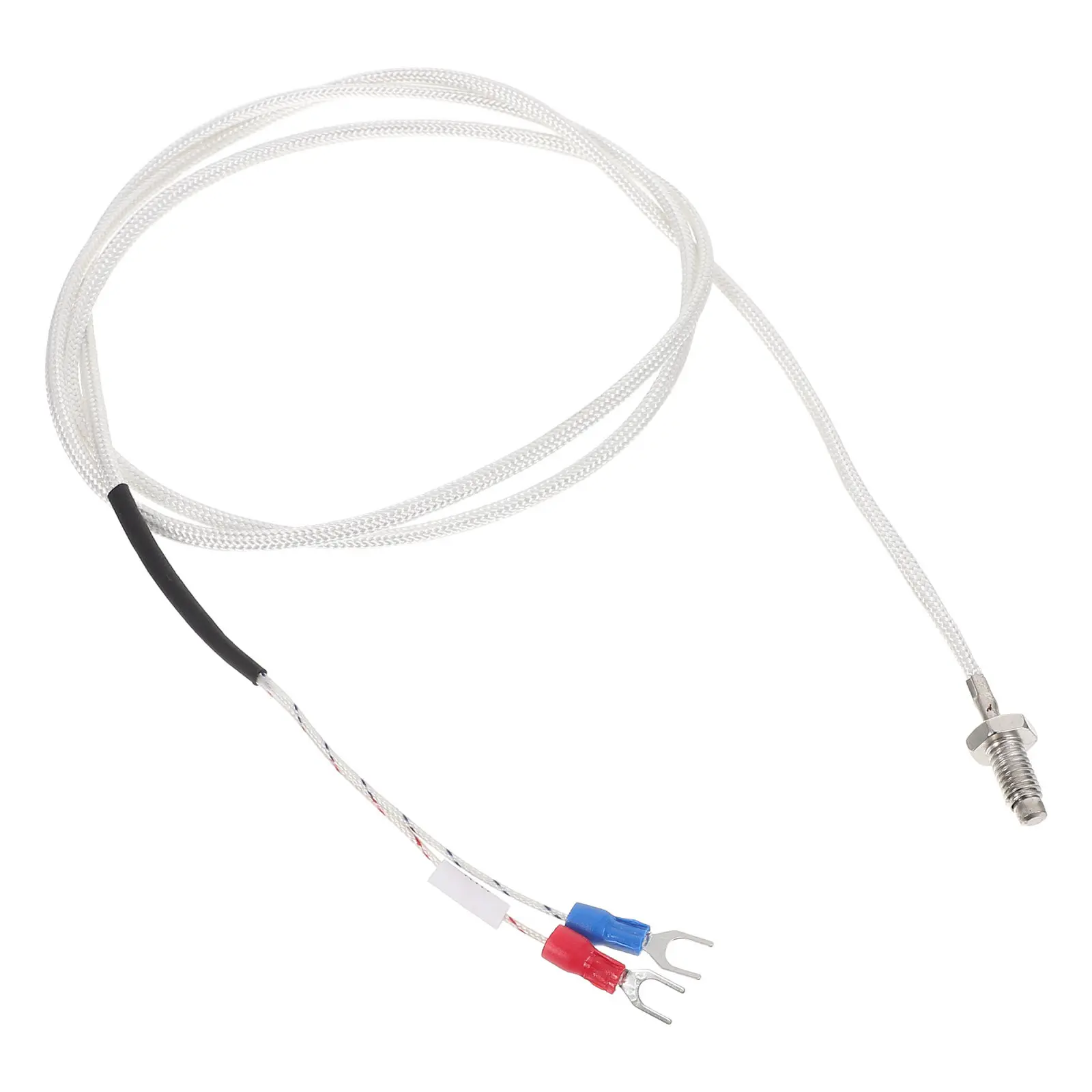 Woven Braided E/K-Type Thermocouple Probe 39 Inch M6 Thermocouple Temp Detector with Cable for Digital Temperature Controllers
