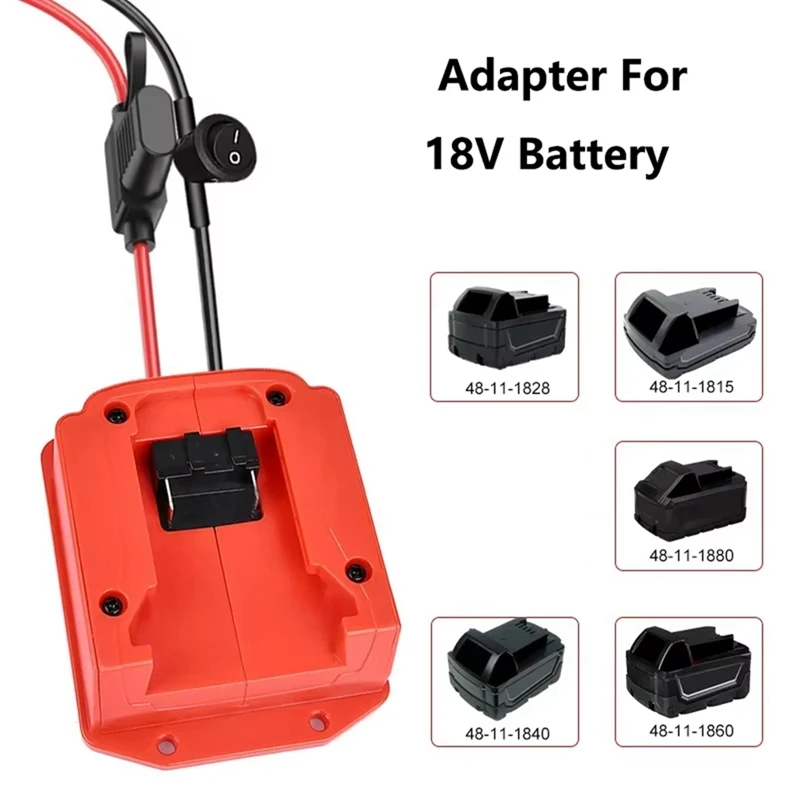 NEW-18V Li-Ion Battery Car Jump Starter Adapter Car Jumper Cables Automotive Booster Cables With Fuse Switch