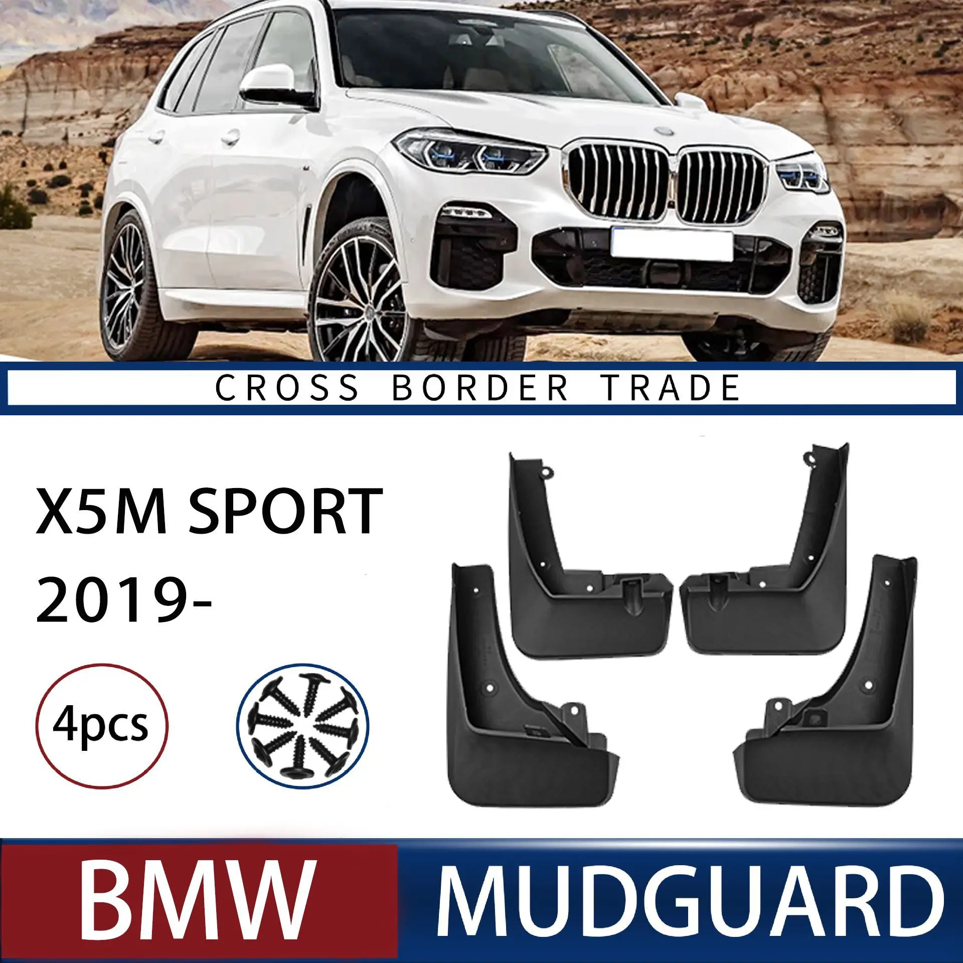 FOR BMW X5M Sport 2019-2023 Car Molded Mud Flaps Splash Guards Mudguards Front Rear Styling Front Rear Car Accessories