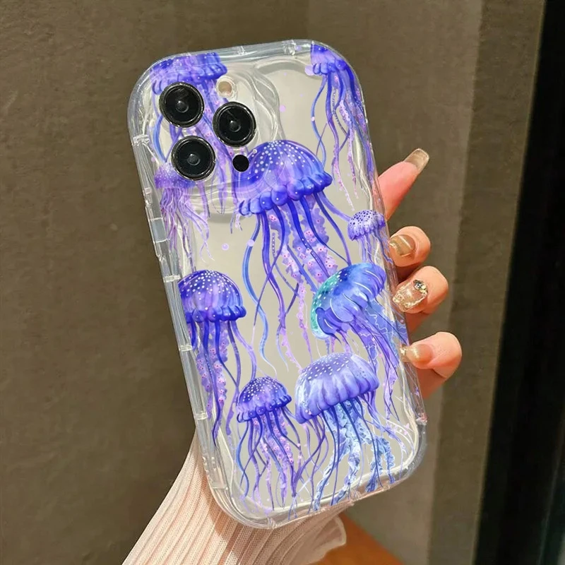 Vivido Medusa Modello Trasparente Cassa Del Telefono Per Xiaomi 14T Pro 13 12 11 Lite 5G 15 14 13 12 11 Antiurto Morbido TPU Della Copertura Posteriore