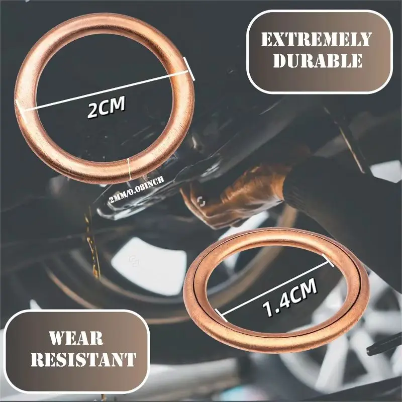 Car Oil Pan Drain Gasket Drainage Bolt Pad Aluminum/ Copper Oil Drain Plug Gasket Replaceable Accessories for Volkswagen Audi