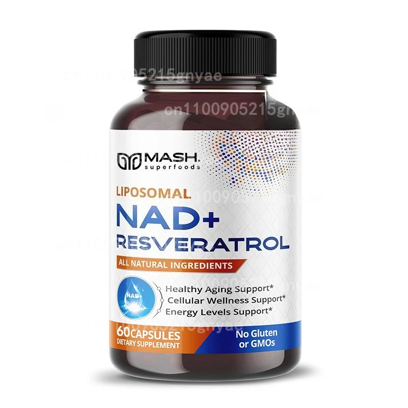 

900mg NAD+ Supplement: Nicotinamide Riboside + Resveratrol (60 Capsules) - Anti-Aging, Cellular Energy Support