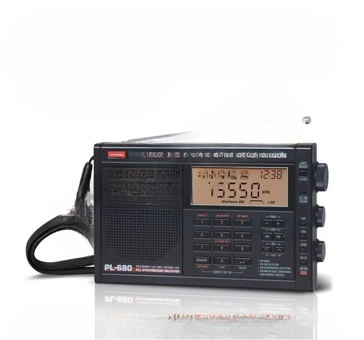 Tecsun/Desheng PL-680 Banda Completa Digital Conversão de Frequência Secundária Aviação Rádio de Ondas Curtas Carregamento PL660