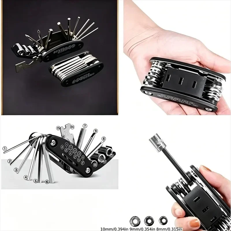 16-in-1 Socket Wrench Set, Non-Slip Rotating Head. Durable Stainless Steel for Home & Car Repairs. Easy & Universal Tool.