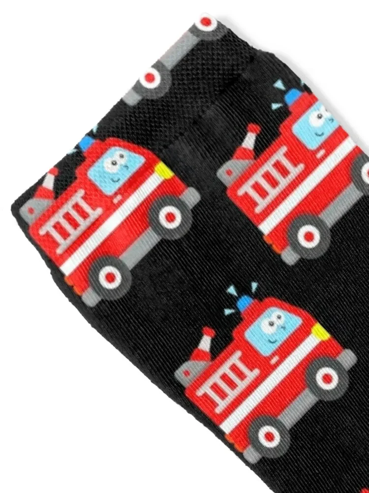 Fire Engine Cute Firefighter Vehicle Socks christmas gifts Antiskid soccer Designer Man Socks Women\'s