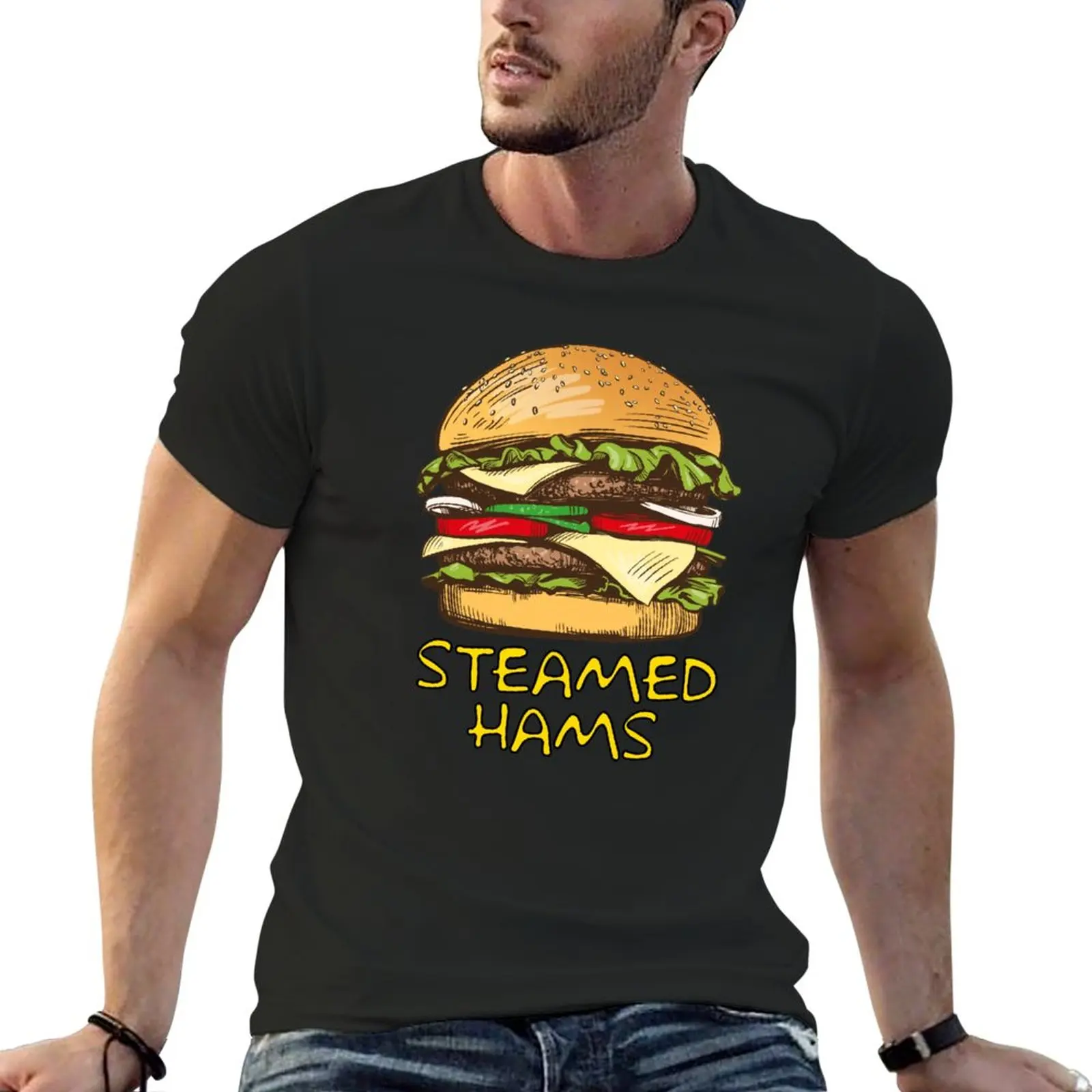 

New Steamed Hams T-Shirt boys animal print shirt plus size tops mens big and tall t shirts