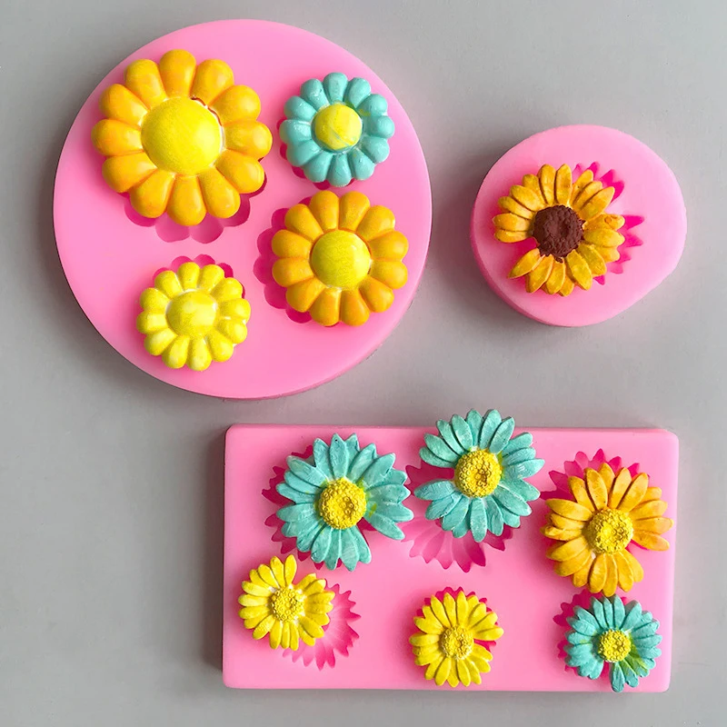 3D Daisy Silicone Candle Mold Aromatherapy Soap Mold For Candle Making Kit DIY Flower Handmade Candle Clay Mold