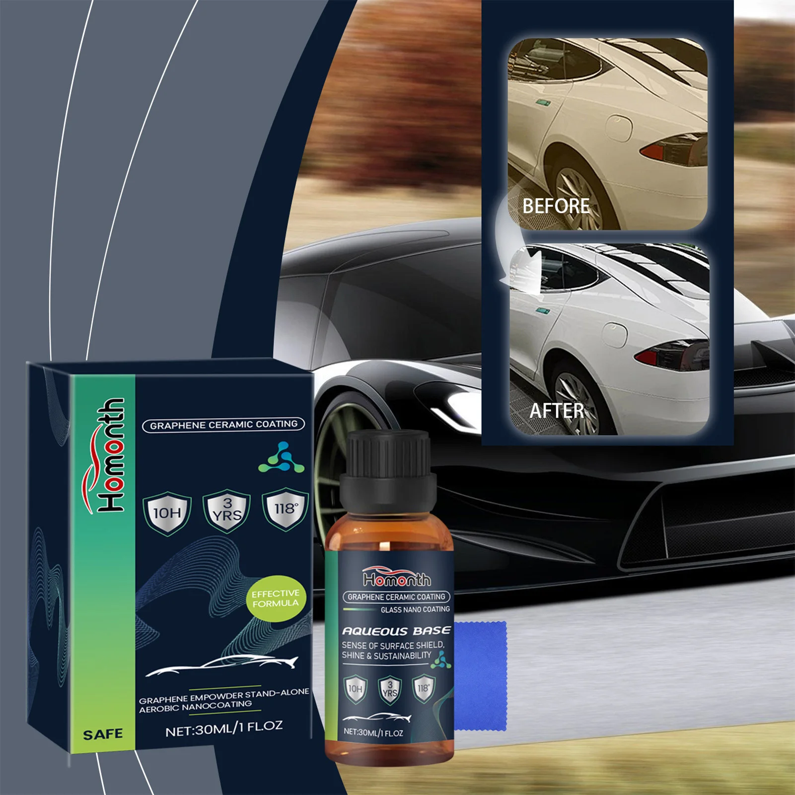 Auto Graphene Ceramic Spray Coating Superior  Maintenance Accessories Set for All Types of Cars & Trucks