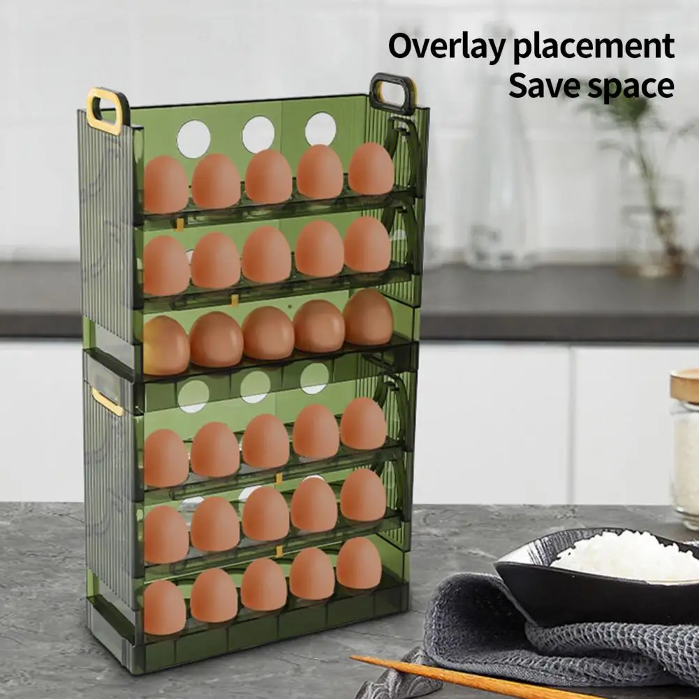 Egg Holder 2/3 Layer Design Rotatable Large Capacity Space-saving Protective Storage Reusable Refrigerator Door Egg Storage Box