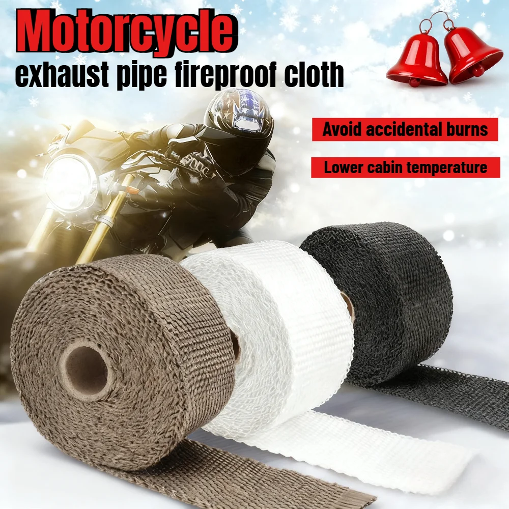 Motorcycle modified fireproof insulation cloth exhaust pipe 5cm*5m insulation roll insulation banana cloth motorcycle fiberglass