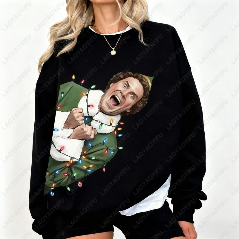 

Buddy The Elf Christmas Nostalgia Sweatshirt Funny Xmas Buddy Movie Gift Vintage Hoodie Festival Street Fashion Winter Pullover
