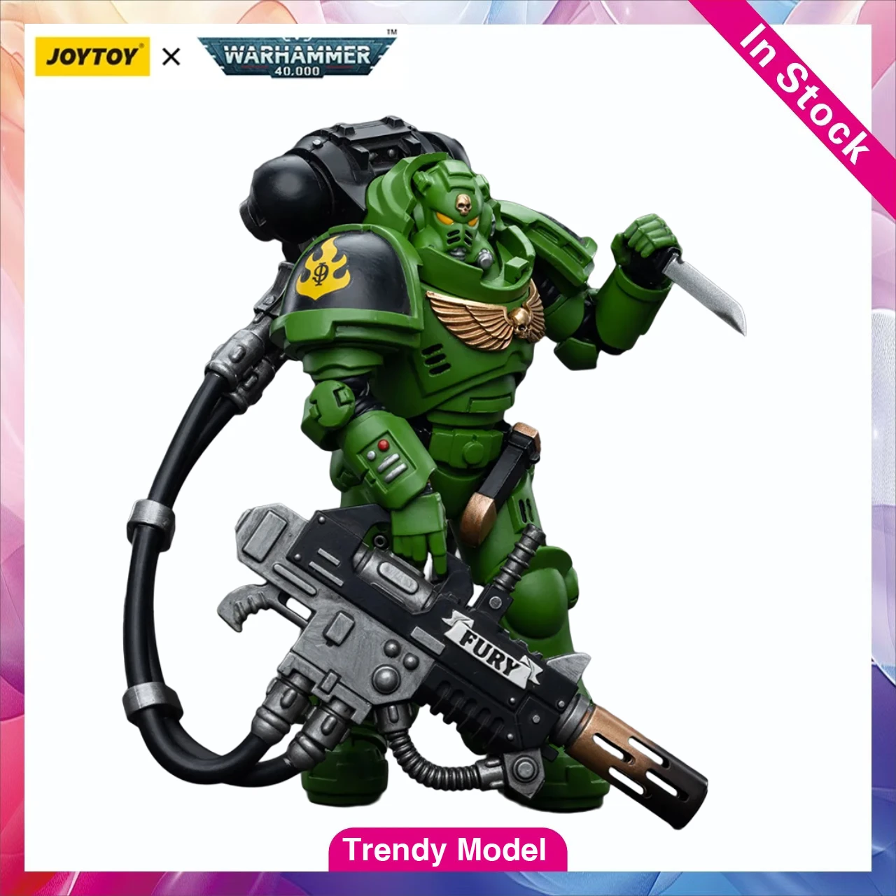 

【TM】JOYTOY Warhammer 40K Scale 1/18 Action Figure Salamanders Eradicators Sergeant Bragar Model Toy Gift