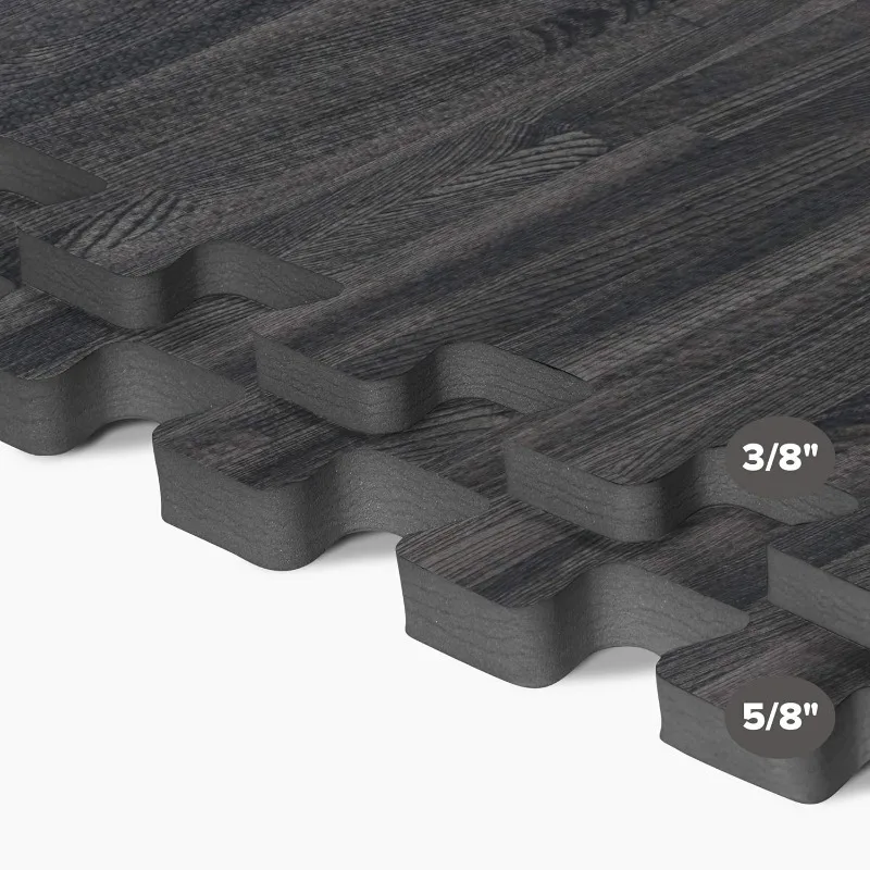 48 Sq FtThick Printed Foam Tiles, Premium Wood Grain Interlocking Foam Floor Mats, Anti-Fatigue Flooring – Stylish Flooring