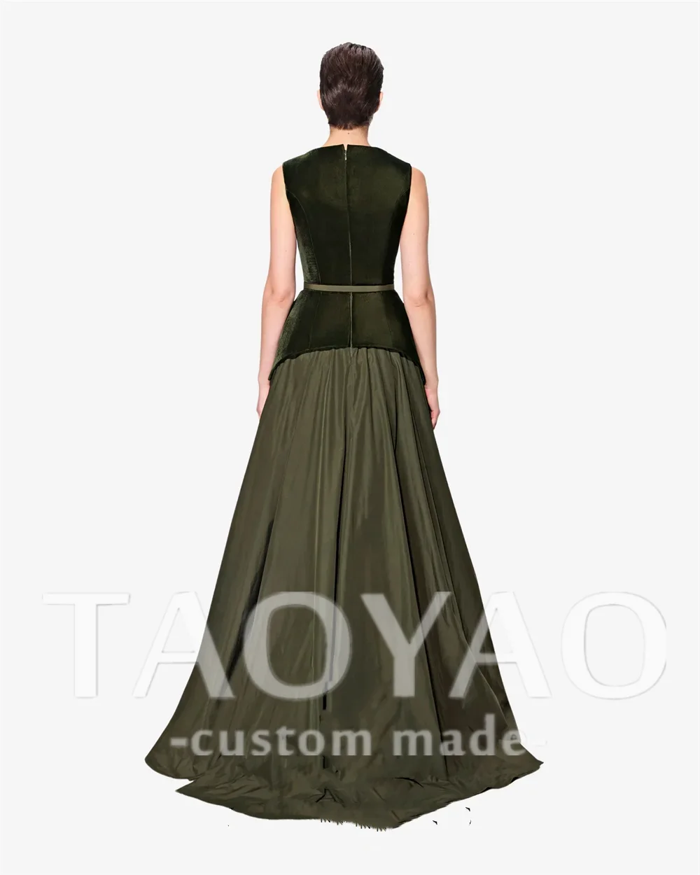 Elegant Patchwork Women Evening Dresses O-Neck Sleeveless Party Dresses Fashionable A Line Draped Banquet Gown For Women