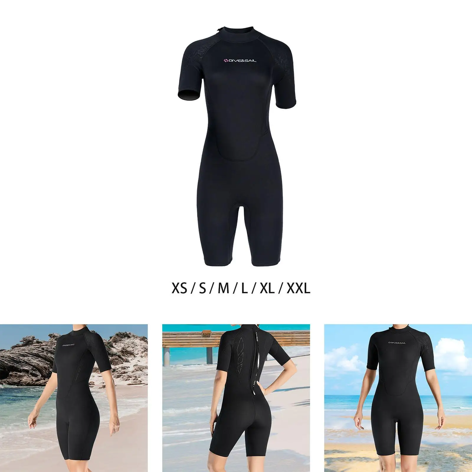 Free Diving Suit Jumpsuit Back Zip Scuba Diving Women Shorty Wetsuit for Surfing