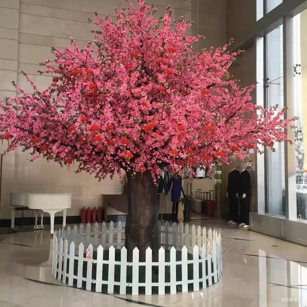 محاكاة شجرة الخوخ شجرة اصطناعية شجرة وهمية محاكاة تشكيلة زهور الديكور أتمنى الدعائم نبات المناظر الطبيعية