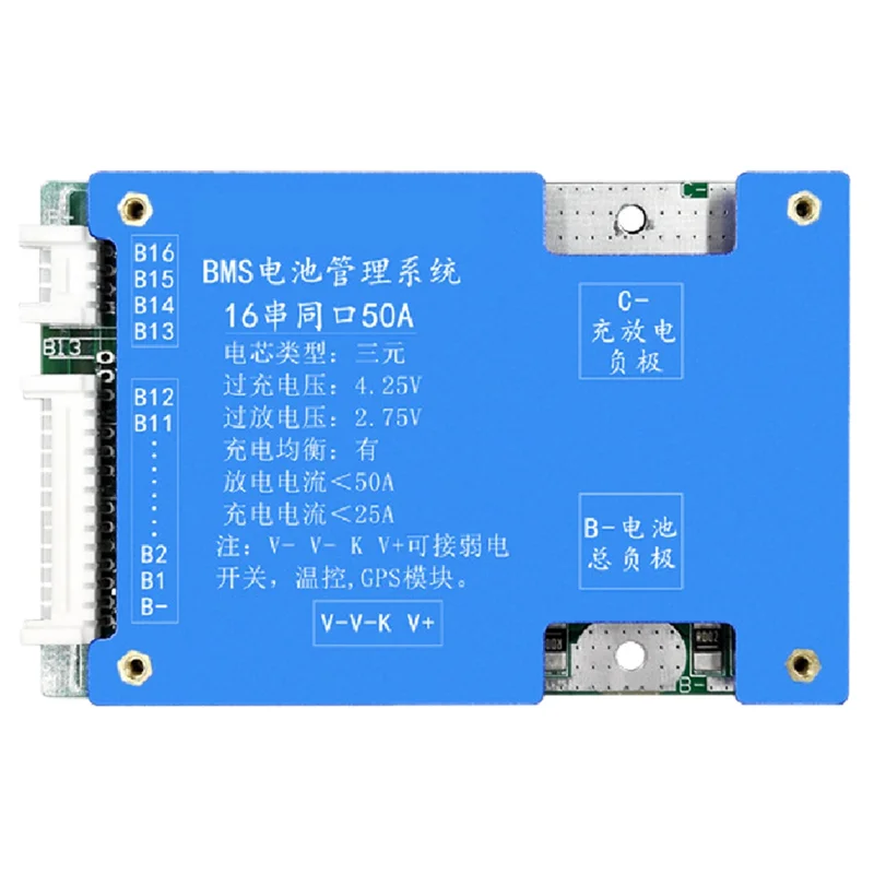 

16S 50A Ternary Lithium Battery Protection Board 60V Charge and Discharge with Voltage Balance Bms Function for E-Bike