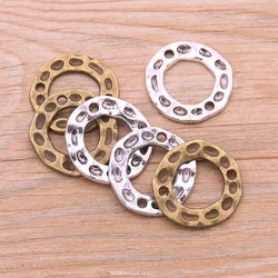 10PCS 25mm Wholesale New Product Two Color Round Charms Geometry Connector Jewelry Metal Alloy DIY Marking