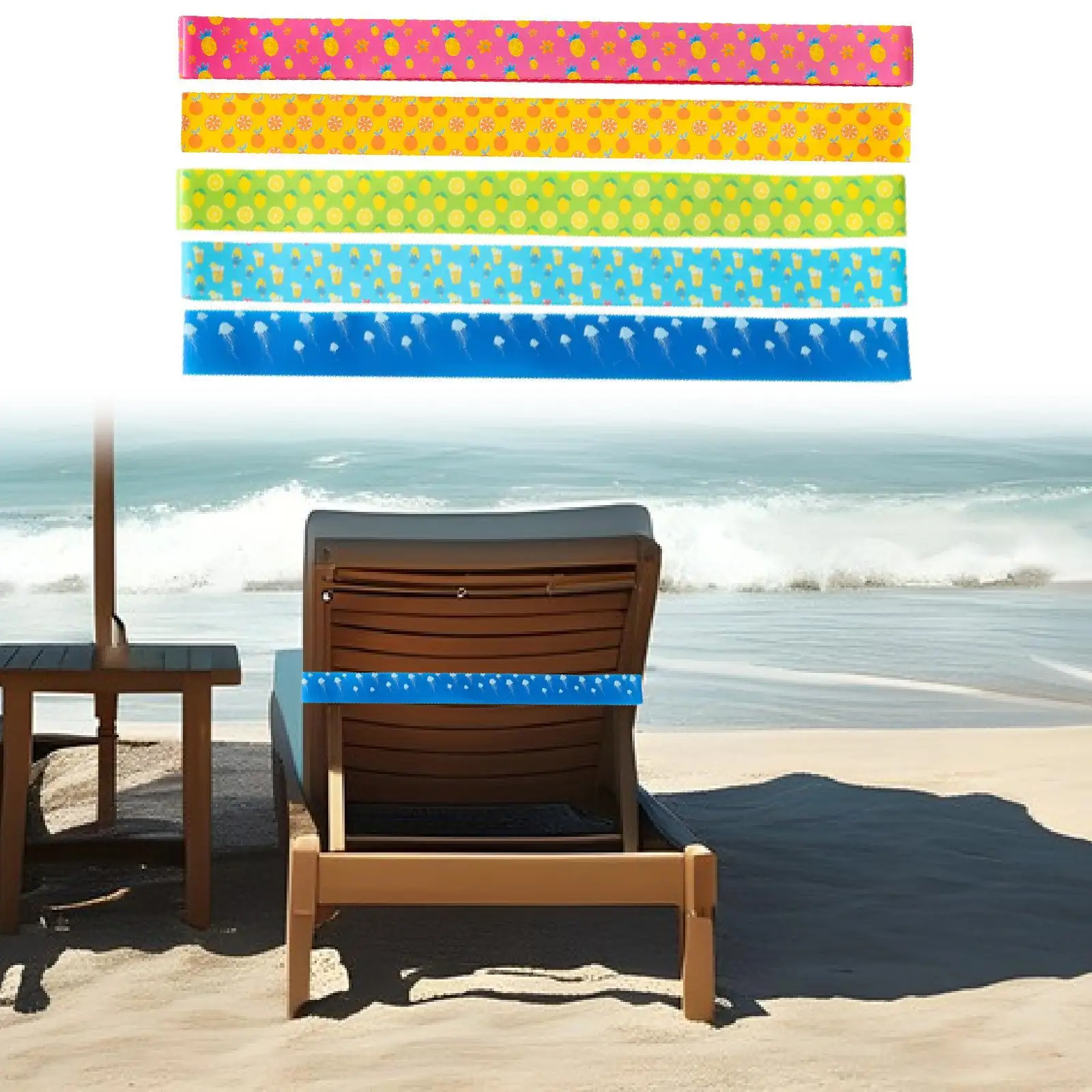 Beach Chair Towel Band Portable Vacation Accessories Stretchable Multipurpose Elastic Towel Strap for Lounge Beach Pool Chairs