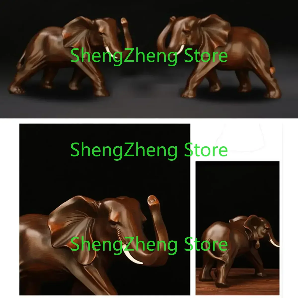 

Resin Elephant Statue Fortune Mascot Living Room Cabinet TV Office Home Decorations