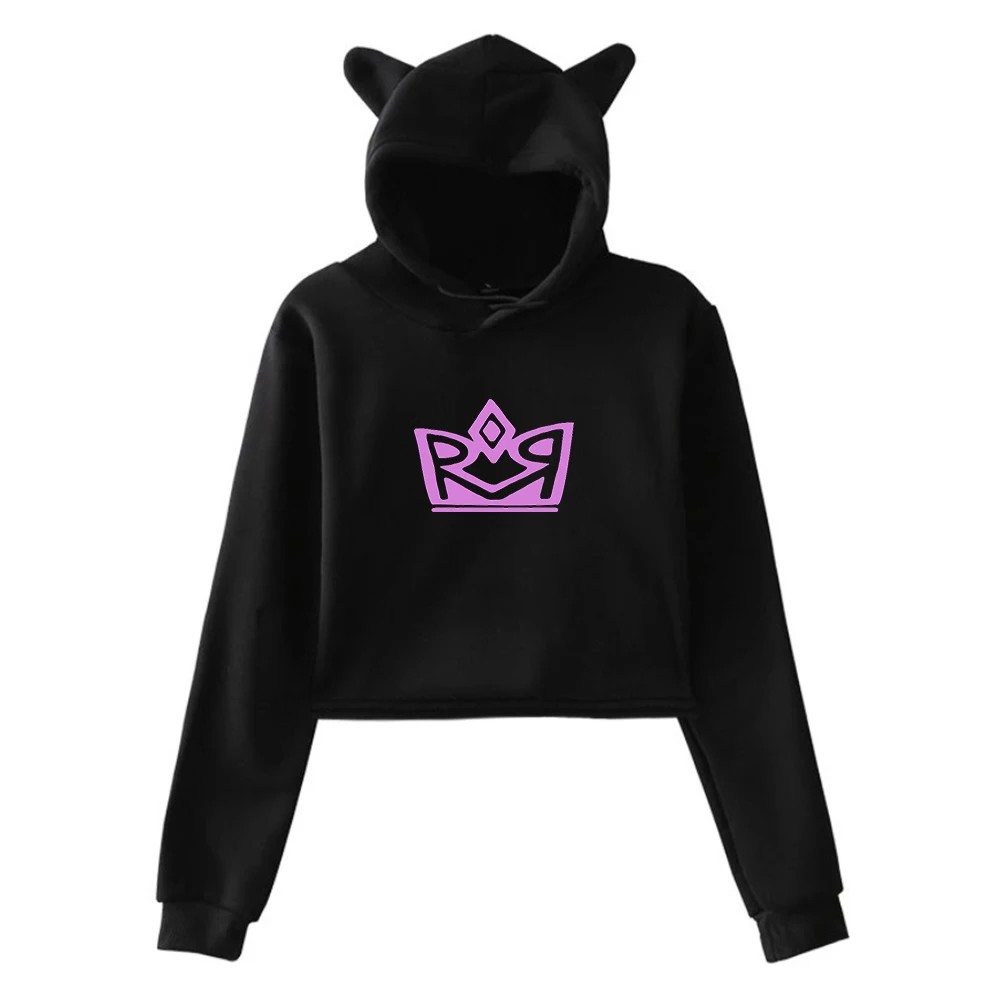 

Ranboo R800 Pullover Dream Team SMP Double R Merch Cat Ears Hoodie Long Sleeve Sweatshirts Female Crop Top Women's Clothes