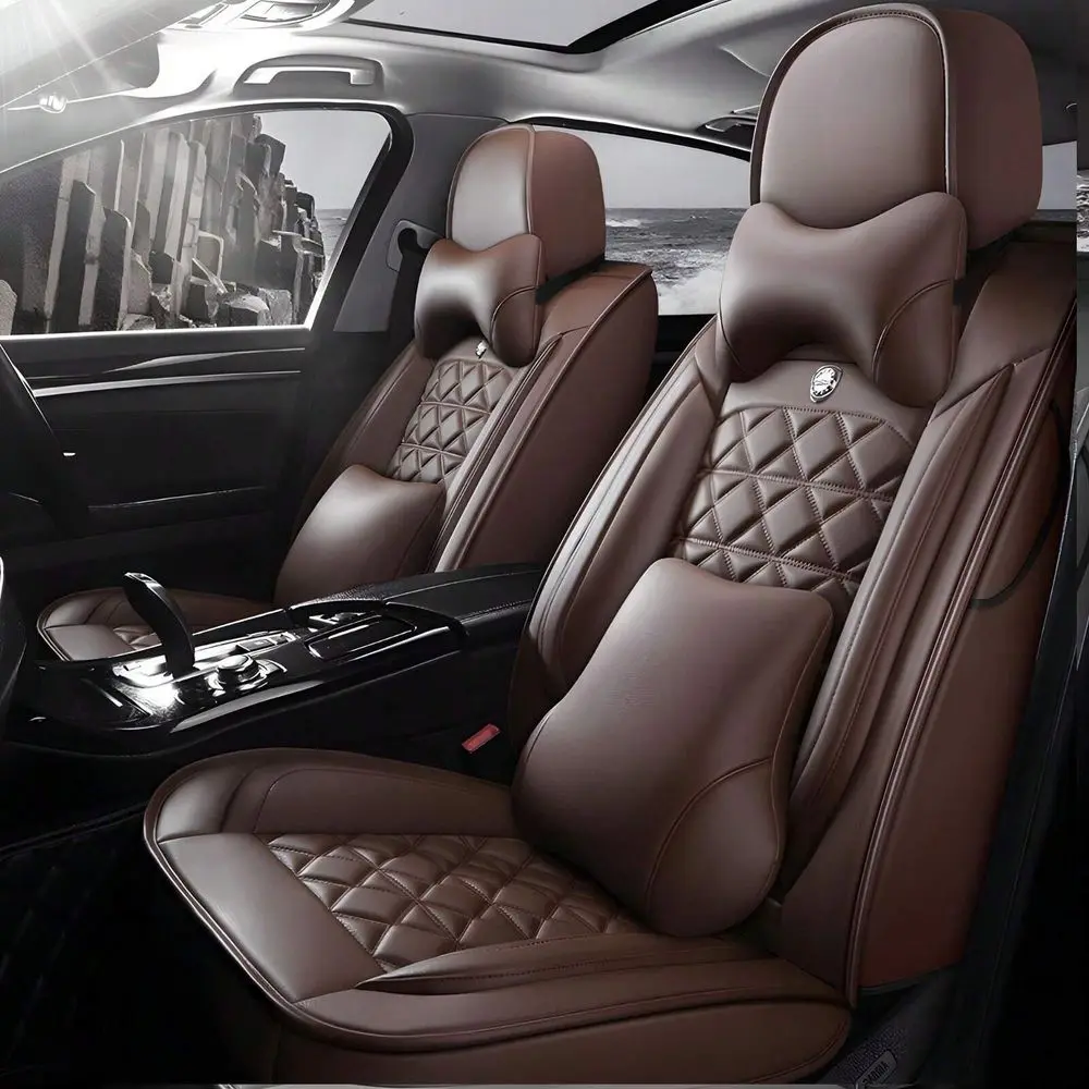 

Чехлы для автомобильных сидений из искусственной кожи, полный комплект на 5 мест, для внедорожников, седанов, грузовиков, C0103