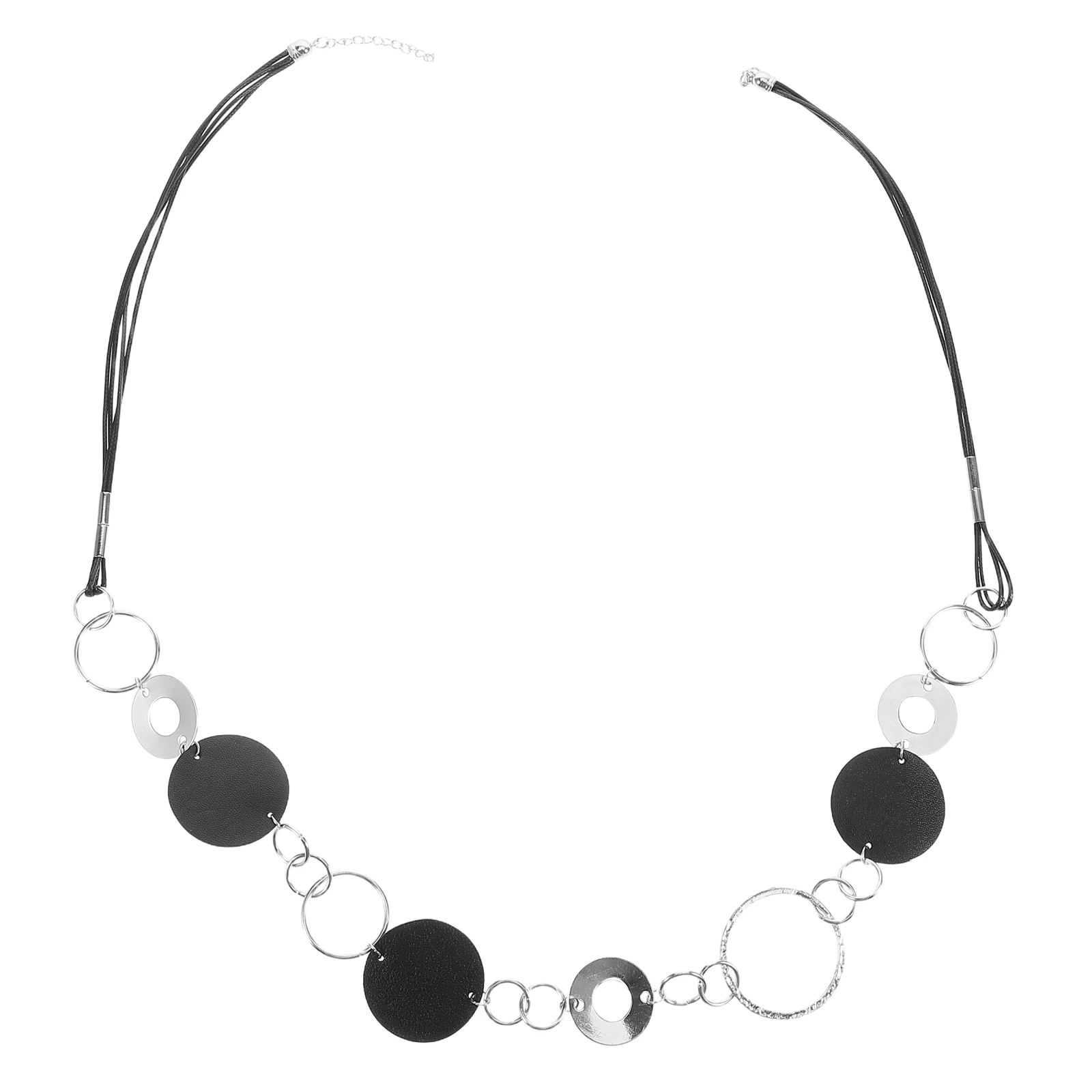 

Simple Round Hoop Necklace Chunky Alloy Pendant Long Chain Women Fashionable Cold Aesthetic Dainty Statement Boho Jewelry Trendy