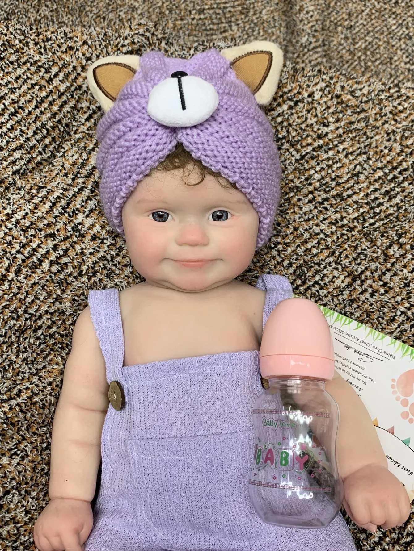 Nouveau bébé fille de bébé reborn en silicone souple de 18 pouces, poupée de nouveau-né mignonne artisanale transplantée de cheveux qui peut être baigne