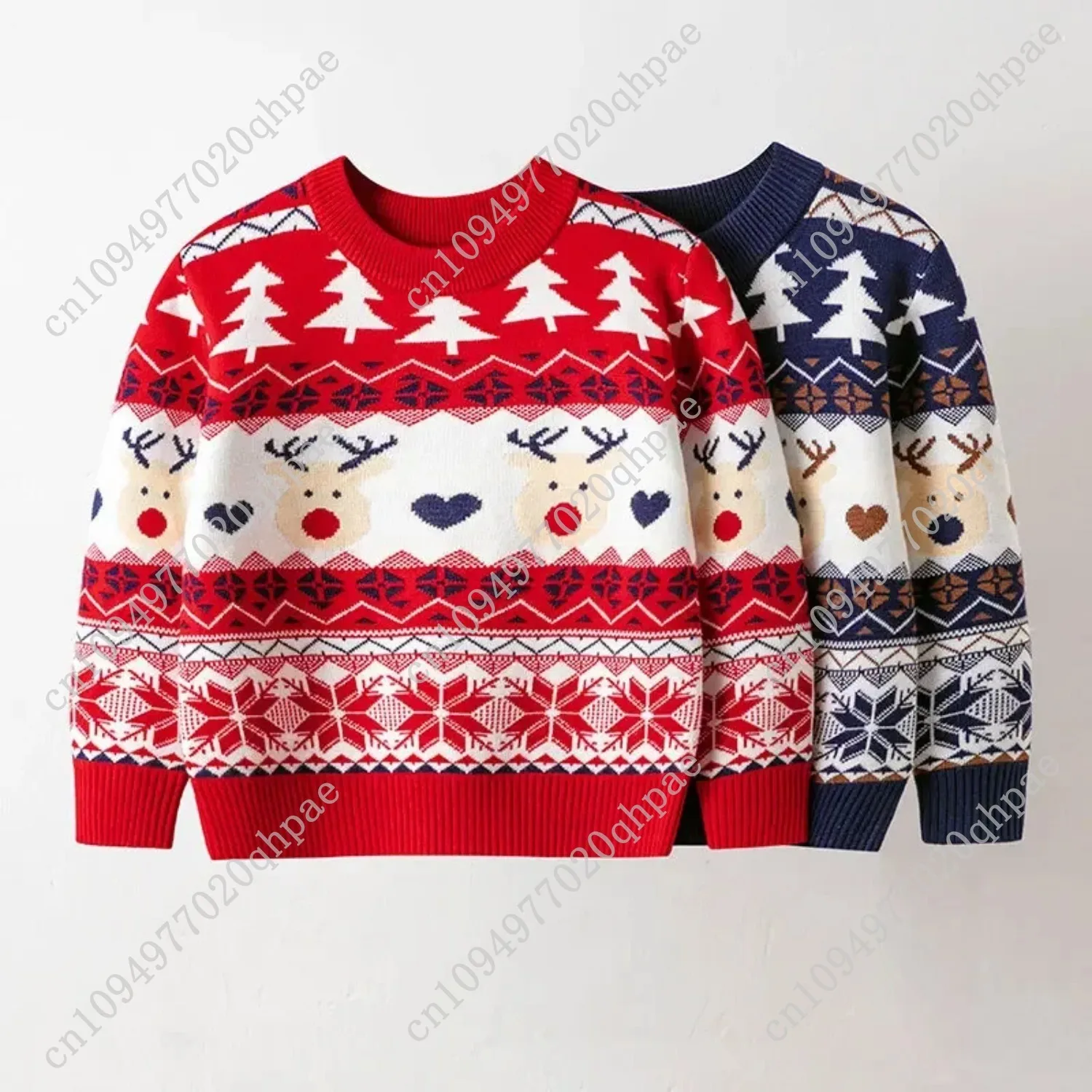 2025 عيد الميلاد البلوزات الأطفال الخريف الشتاء الدافئة البلوز الطفل الكرتون محبوك البلوزات الاطفال ملابس صبي فتاة عيد الميلاد البلوز #4