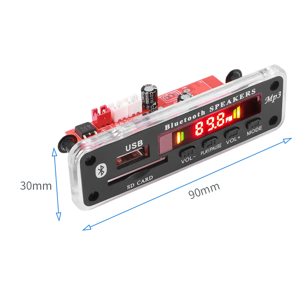 Vivavoce 40W amplificatore Bluetooth 5.0 MP3 scheda Decoder 2*20W 12V 18V lettore musicale senza fili Audio Modul USB TF FM registrazione Radio