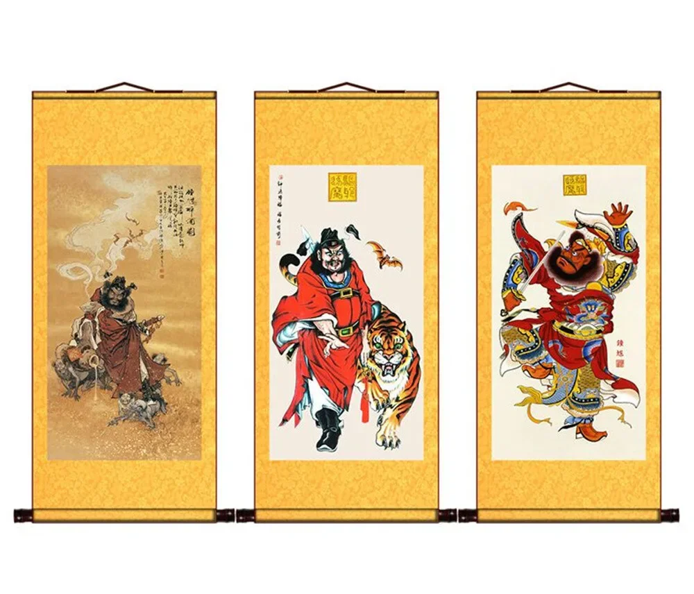 China Traditional Taoism ZHONG Kui Image Hanging Wall Scroll Picture Decoration