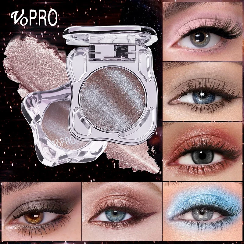 Paleta de sombras monocromáticas – Maquiagem com glitter brilhante, fosca e brilhante, de longa duração, à prova d'água, sem manchas, alto pigmento