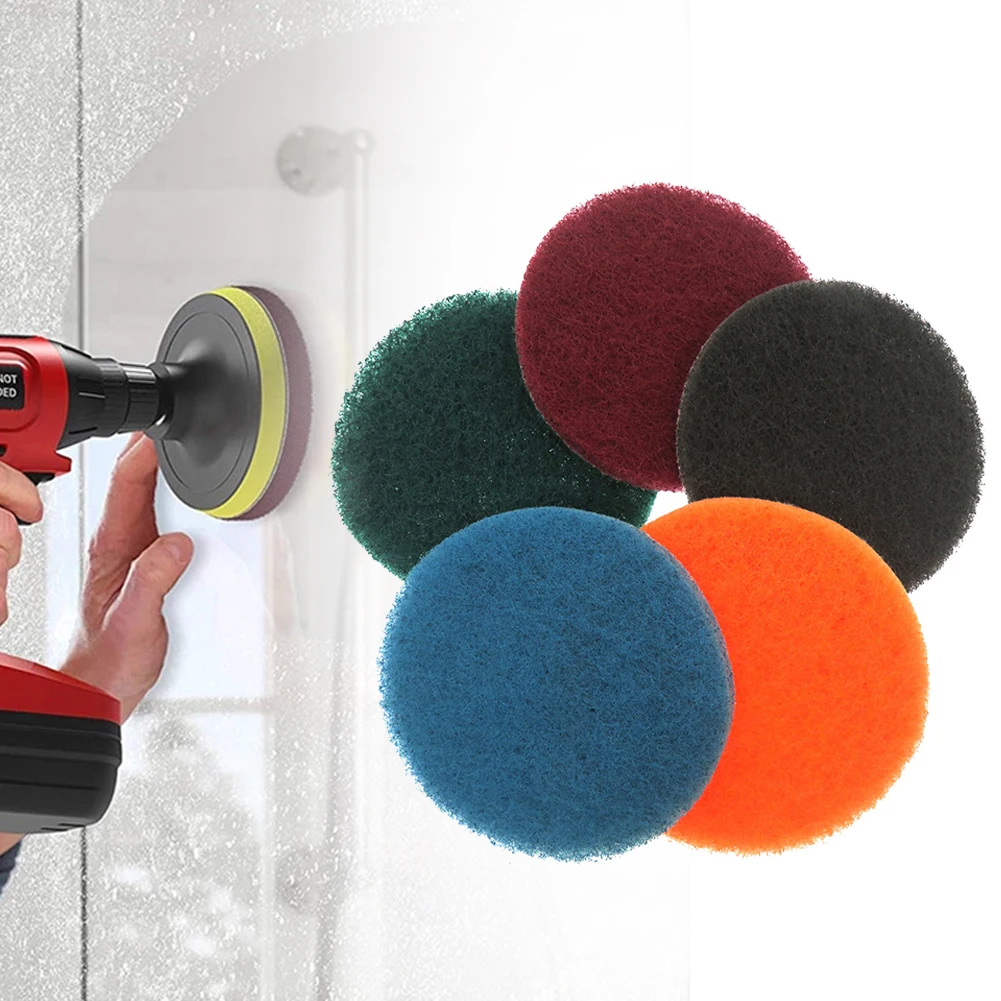 

5pc Industrial Scouring Pads For 4inch Sanding For Pads Scouring Pad Washing Supply Reusable Scrubbers Scrub Pads Cleaning Tools