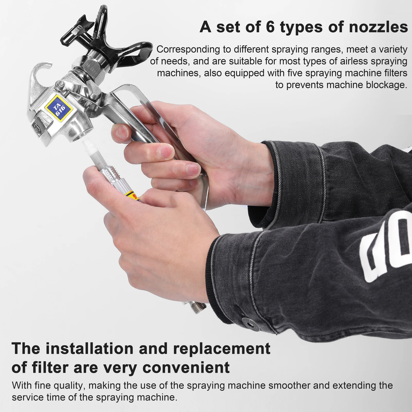 

Реверсивные распылительные насадки и фильтры, профессиональный комплект наконечников распылителя краски для эффективности плавного распыления