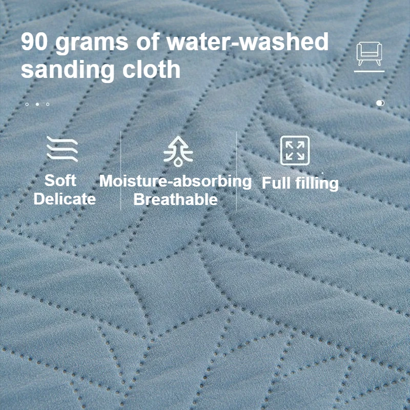 Premium Solid Color Waterproof Bedspread/No-Slip Pet Mattress-Washable Ultrasonic Quilting Bed Cover for Home/Hotel Bed Spread