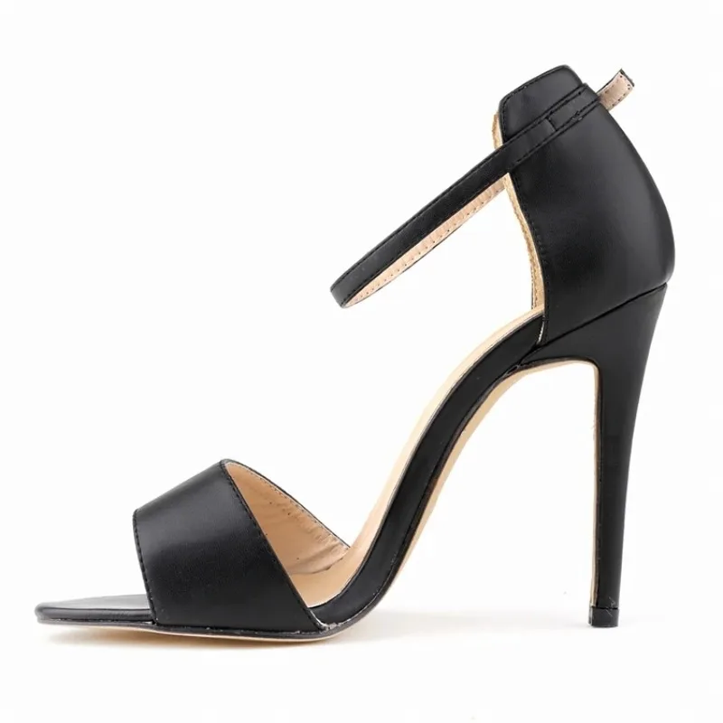 النساء الصنادل حزام الكاحل موضة مثير مضخات عالية الكعب بولي Leather الجلود ماتي المفتوحة تو موضة مكتب الصيف أحذية حفلات الزفاف #1