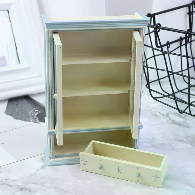 1:12 poppenhuis miniatuur keukenmeubilair witte kasten vitrinekast
