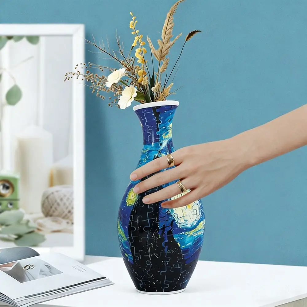 160 rompecabezas de plástico curvo 3D Puzzlef florero arreglos florales regalo de inauguración de la casa Kit de rompecabezas DIY artes 3D arte rompecabezas florero