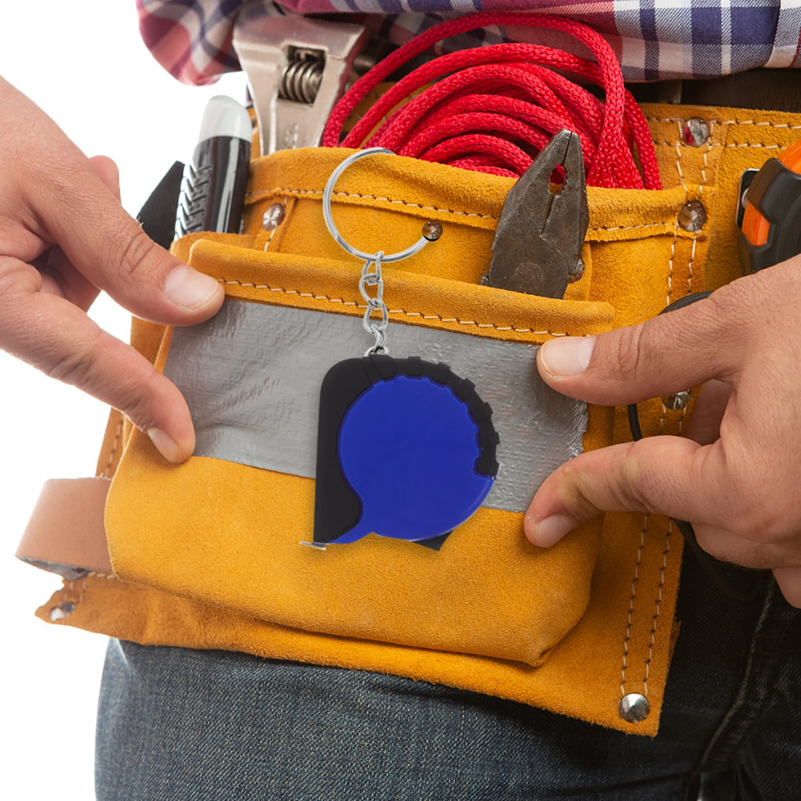 

10Pcs Retractable Mini Steel Tape Measure Keychain Portable Measuring Tape for Craft Sewing Engineering Measurement