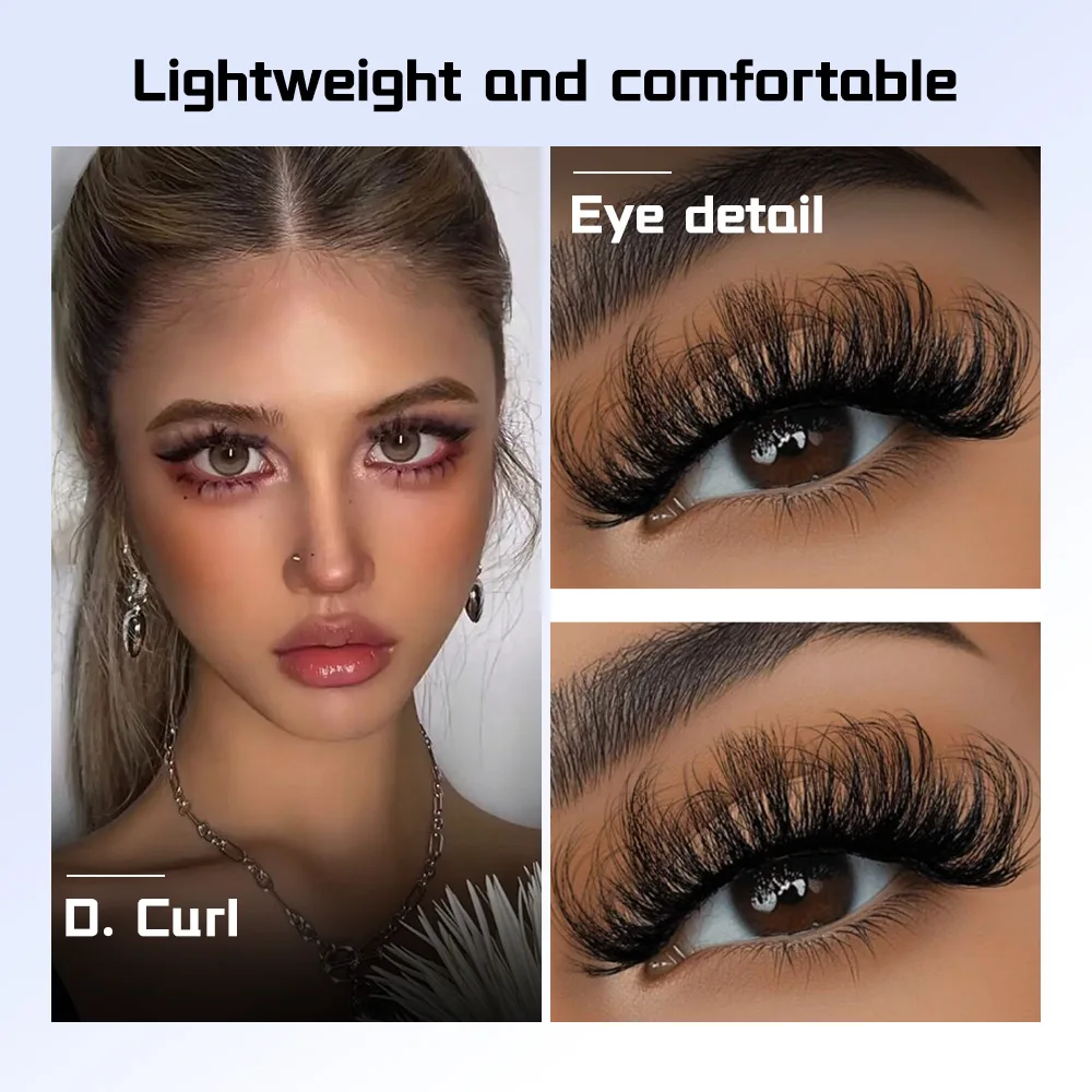 5 أزواج من الرموش الهزلية رموش المنك الاصطناعية الطبيعية الرموش الصناعية الكاملة تكثيف رموش عين القط تأثيري السفر mu