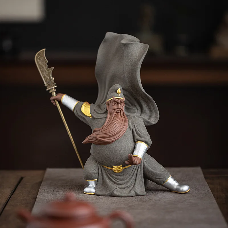 

Guan Gong Statue Living Room Office Decoration Ceramic Guan Yu Tabletop Decor Zen Tea Room Feng Shui Charm Adornment