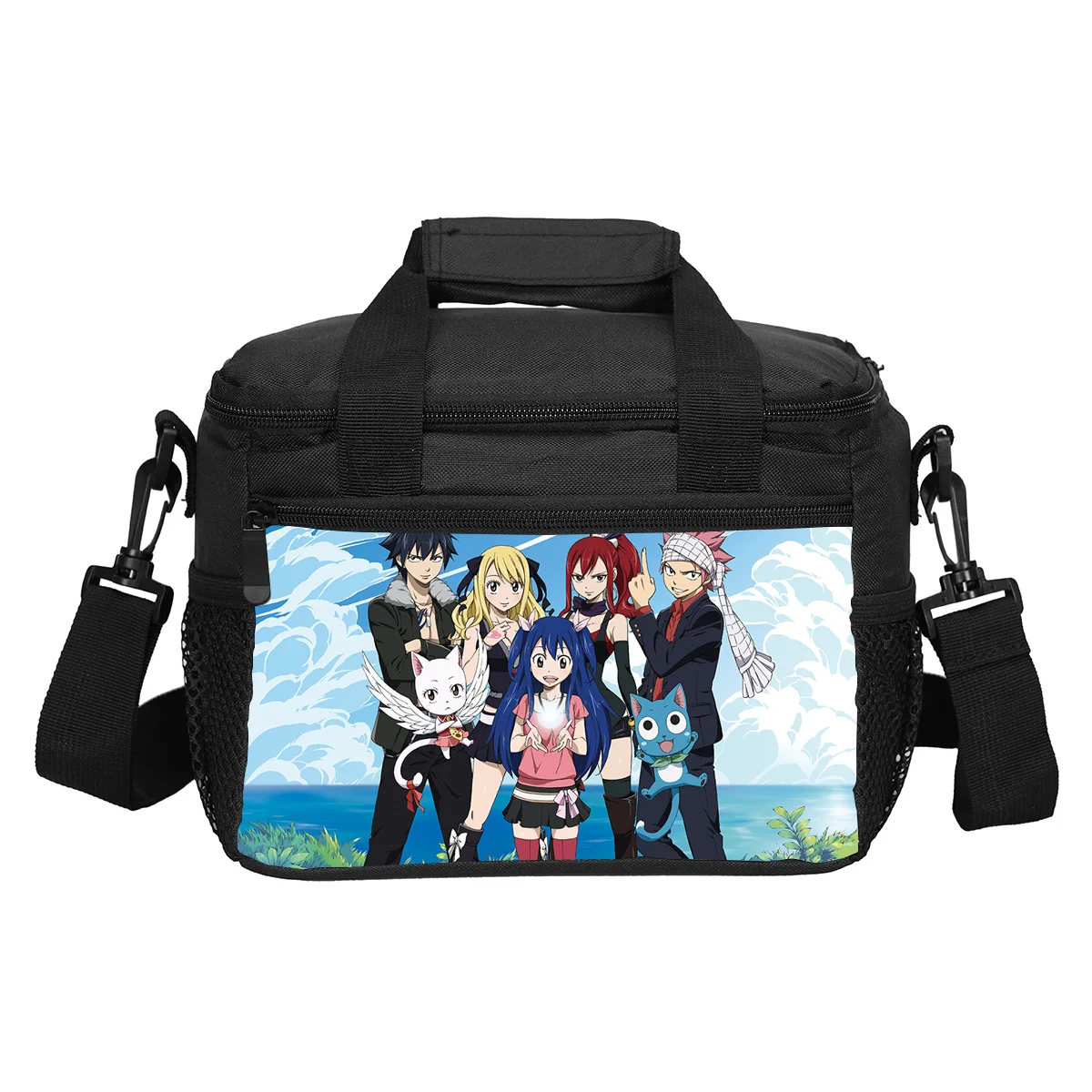 FAIRY TAIL Lunch Bag Cartoon Anime Printed Student Boys and Girls New Style Lightweight, Small, Large Capacity, Versatile