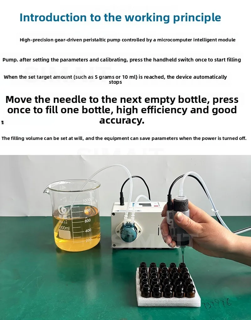 Lab Quantitative Dispenser，Handheld Liquid Filling Machine for Small Bottle- Essential Oil, Perfume Sample, E-Liquid, Ink