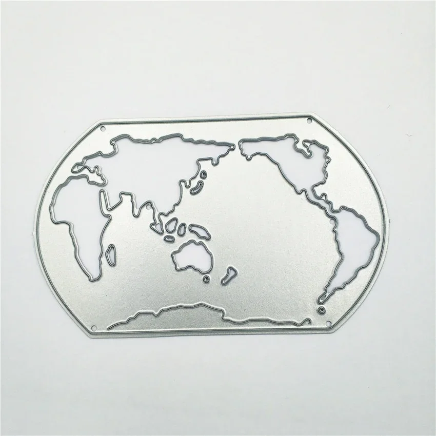 World Map Metal Cutting Dies Stencil for DIY Scrapbooking Photo Album Embossing Paper