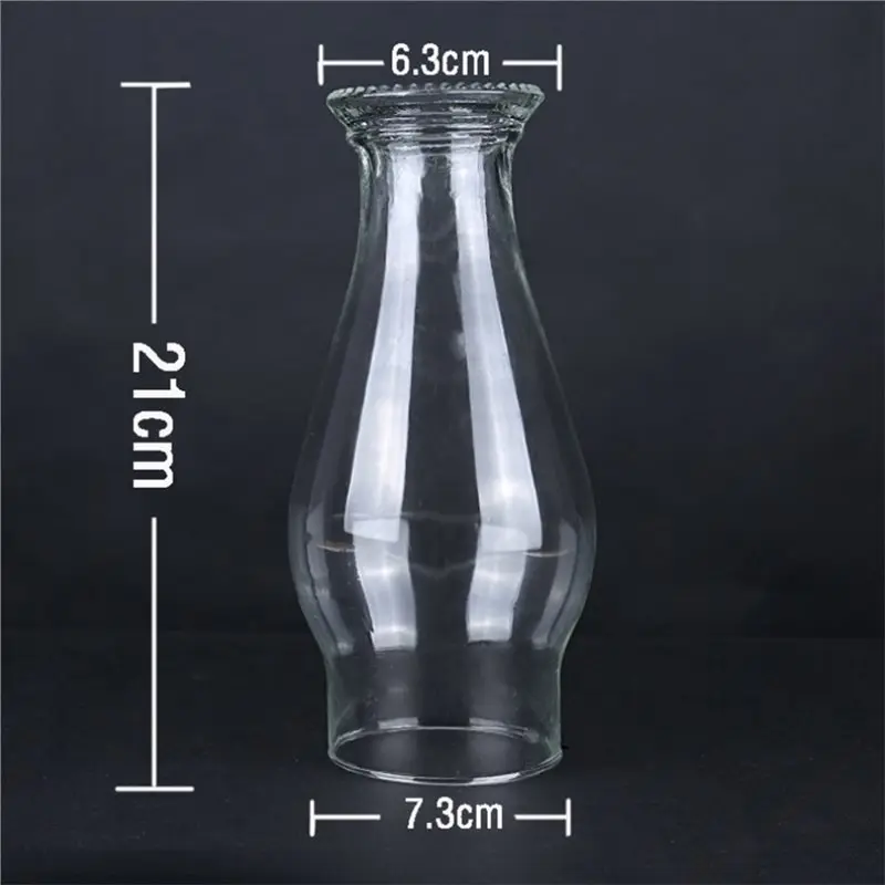 ABHI-Oil Lamp Chimney Replacement Clear Hurricane Lamp Glass Shade Wave Style 3 Inch Base 1 Pack